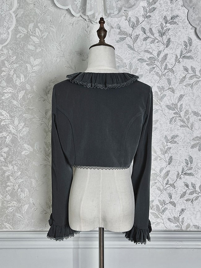Gray Lace Bolero Trim Lolita with Top