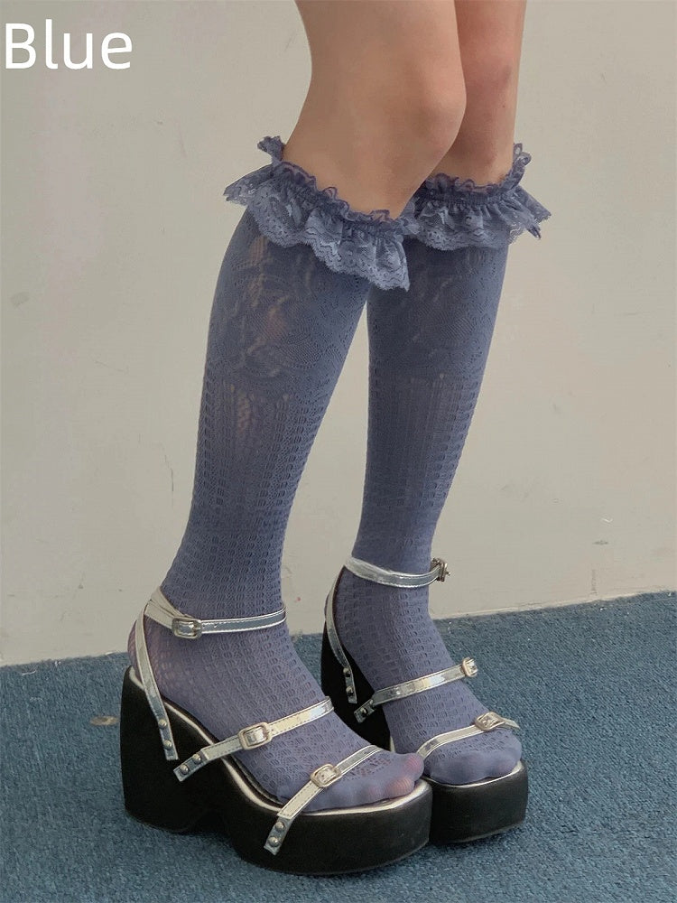 Ruffled (Elegant Style) Stockings Lace 6-Color Sweet