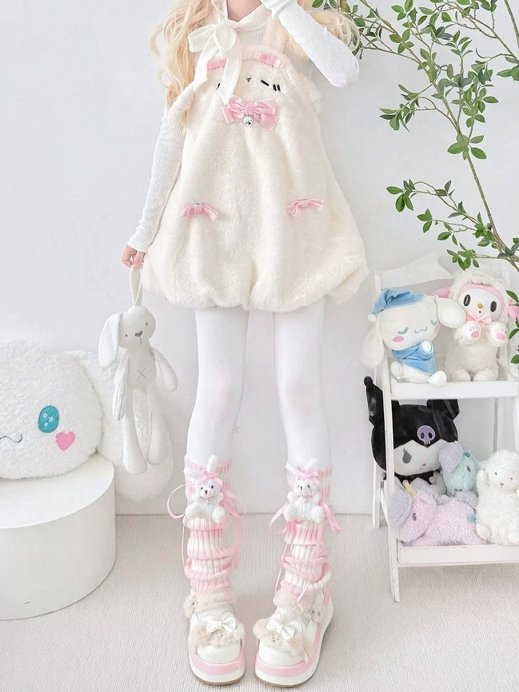 Bunny Warmers Leg Stripe Pink Slouch