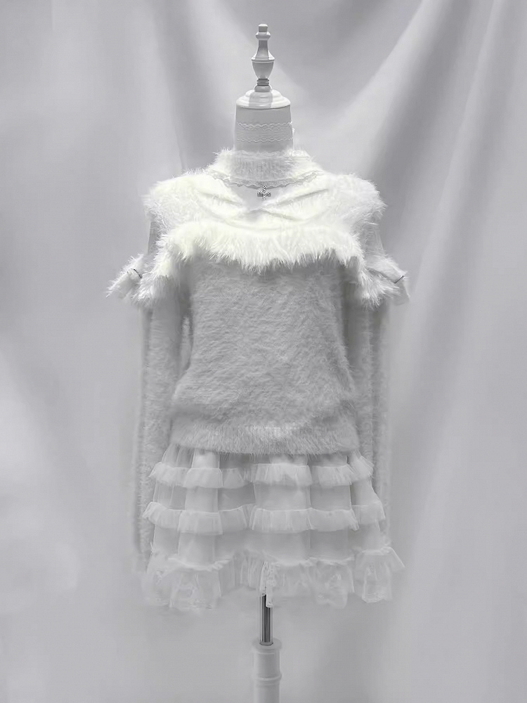 Weißes Criss-Cross mit Pullover-Ausschnitt