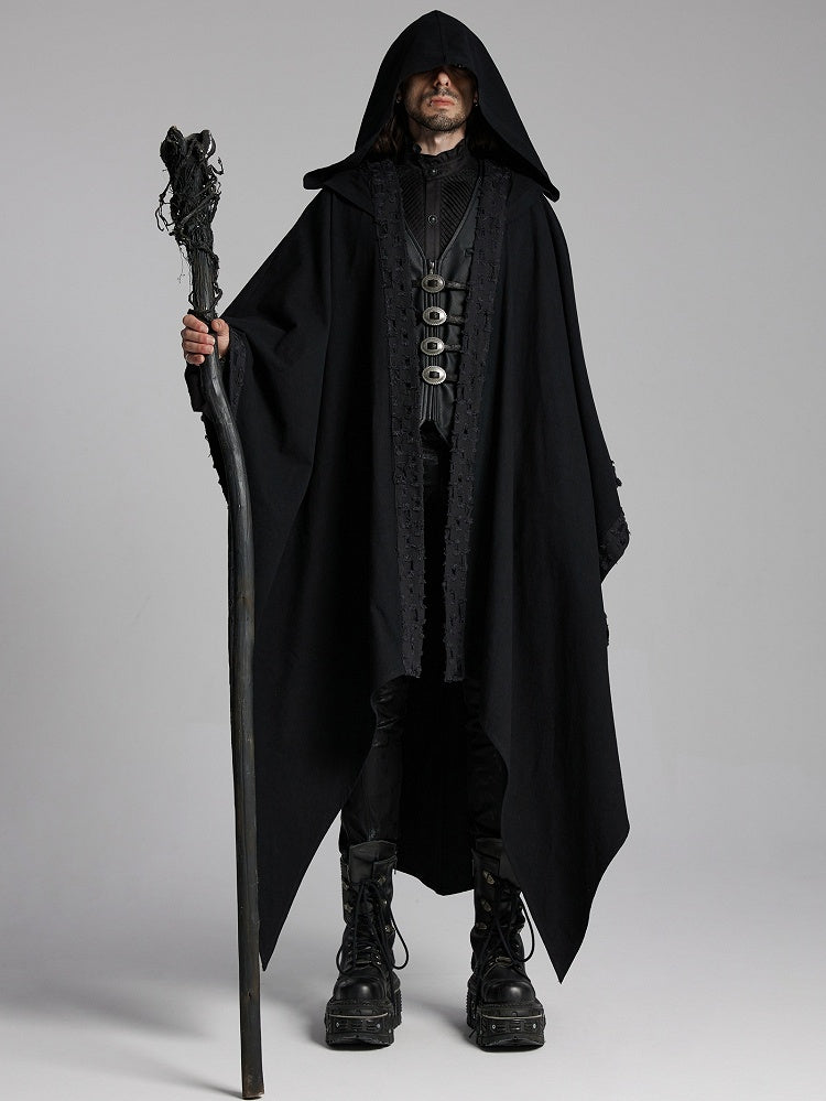 Dark Black Decadent Robe Men's Mage