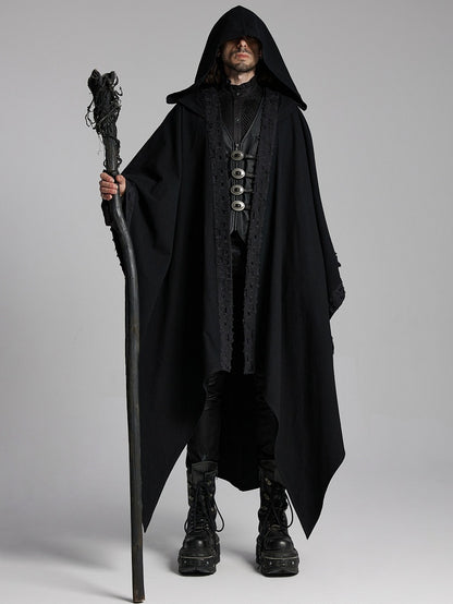 Dark Black Decadent Robe Men's Mage