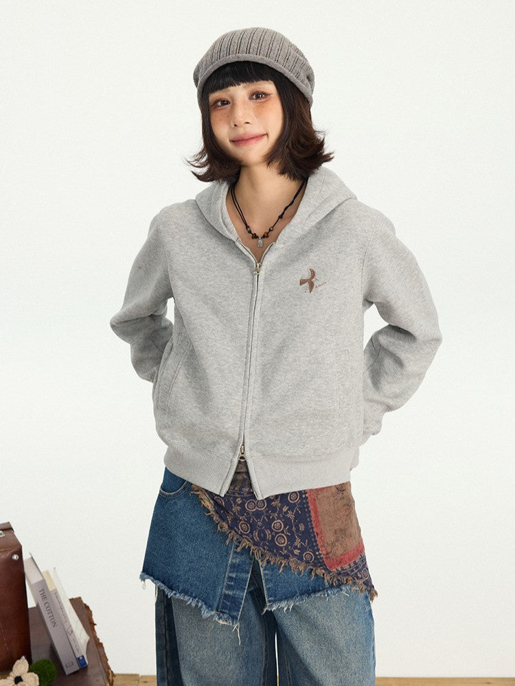 Hoodie Options Placket Zipper Gray Double-Pull 3