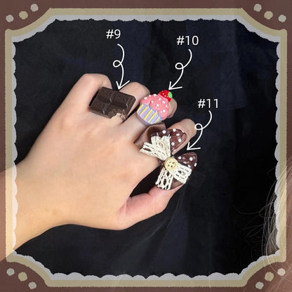 Lolita 12 Mini Hairband Chocolate Hairclip Brown KC Options Element / Bear Ring Hat