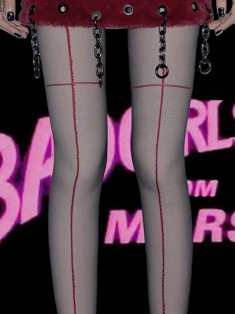 Halbtransparente Strümpfe Schwarz Y2K