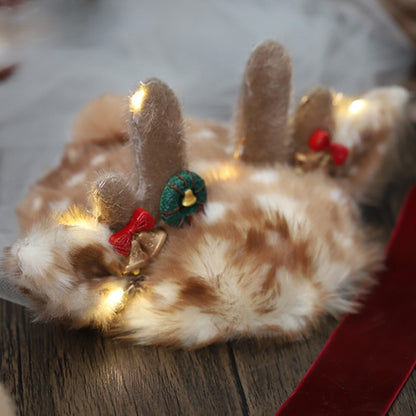 Hat Reindeer Christmas Lolita Plush Light-up Antler