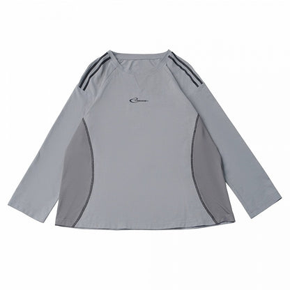 Gray Quick-Dry Long Sleeve Tee with Mesh Panels - PINK SAVIOR