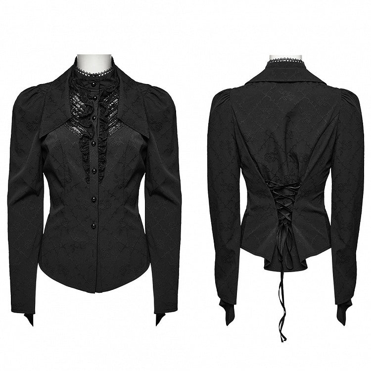 Shirt Double-collar Goth Black