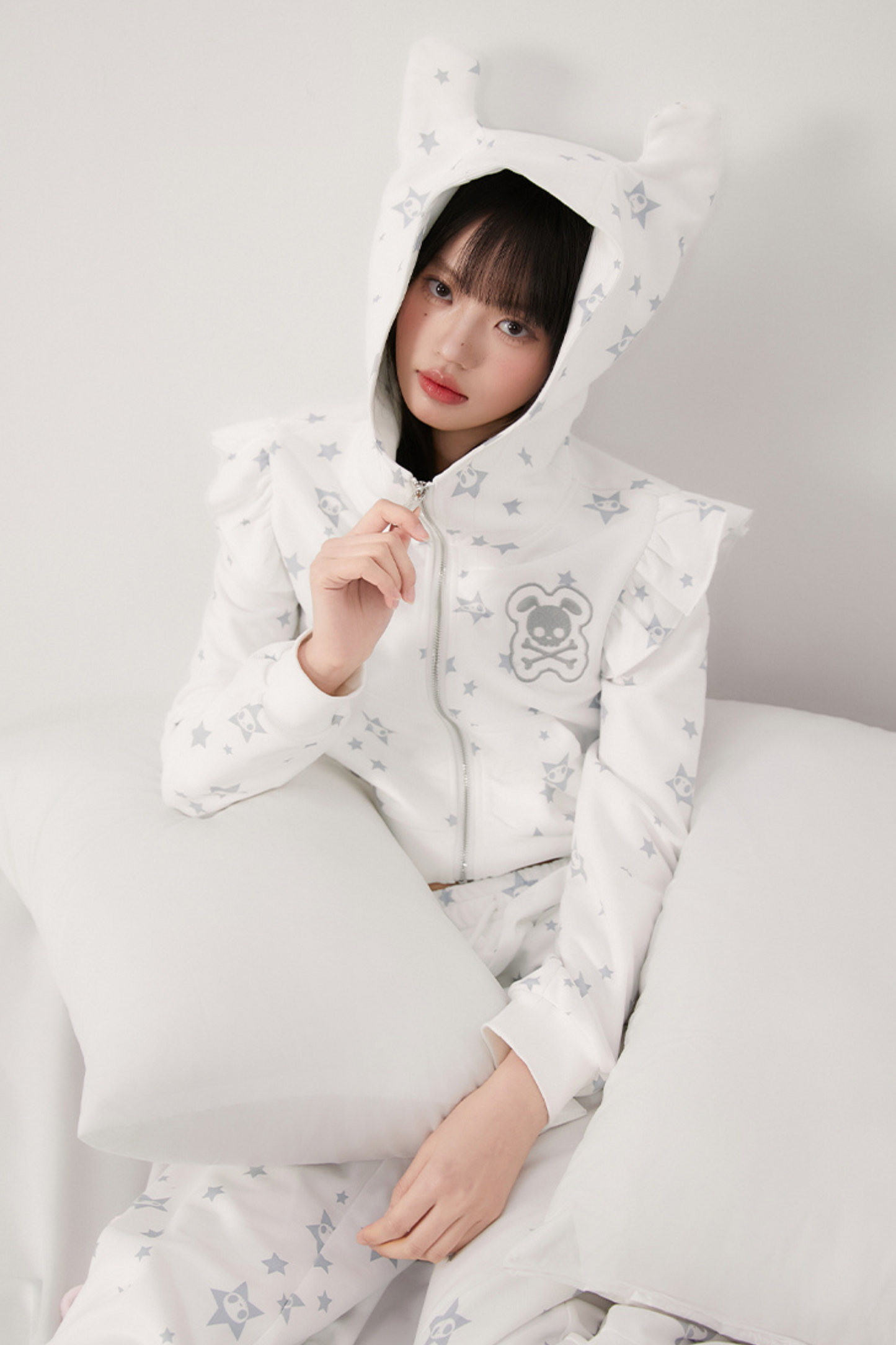 Animal Pants Loose Hoodie Kapuzenohr + Rüsche