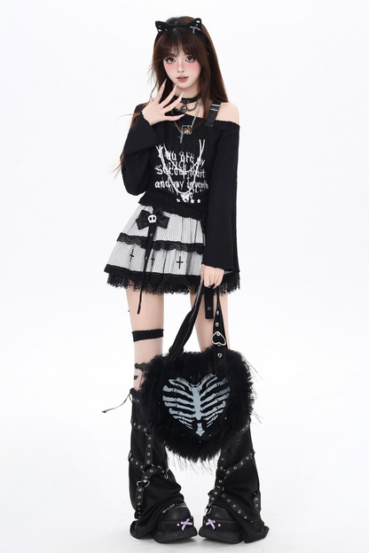 ワントップレザーサブカルチャーシアーショルダー