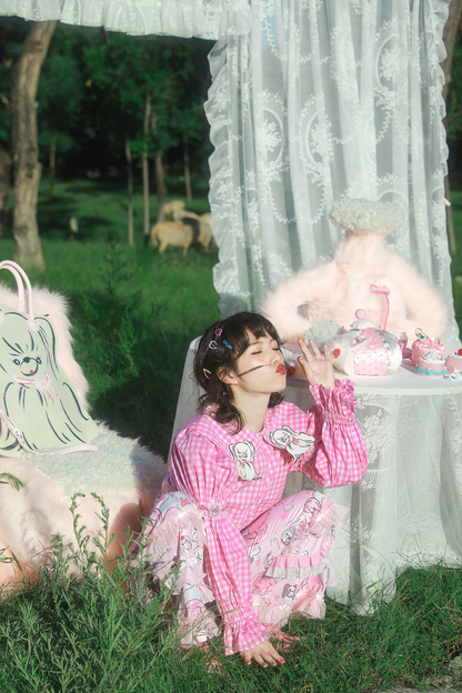 パピースリーブのレトロなロングシャツデザイン