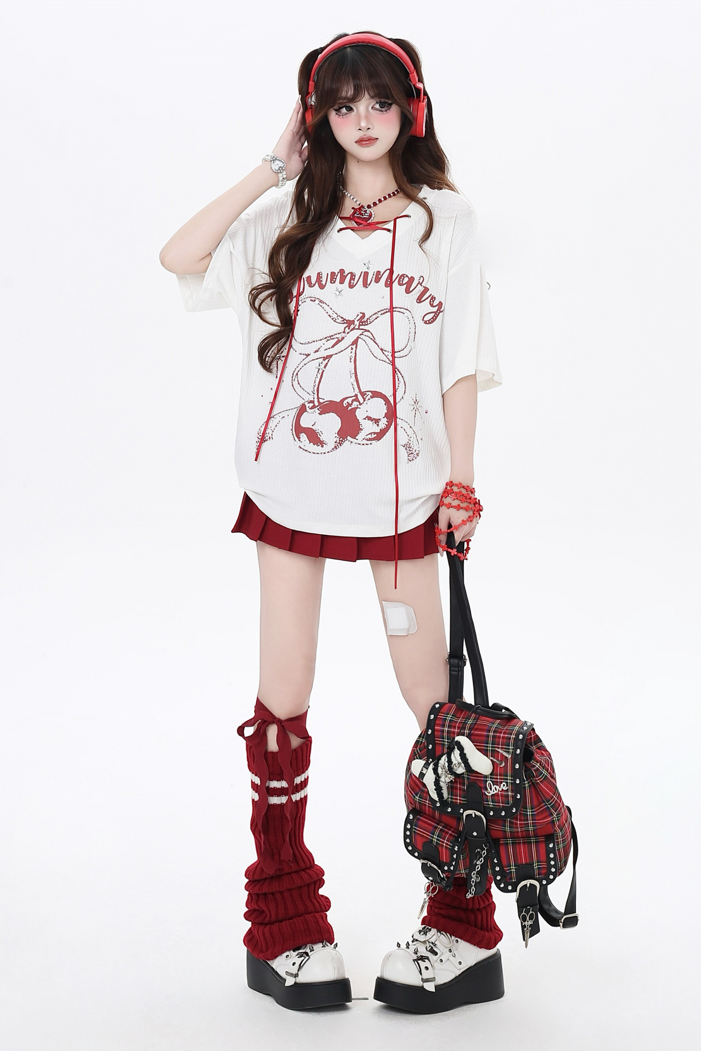 カバーアップ アイランド Tシャツ チェリー Vネック スウィート トロピカル