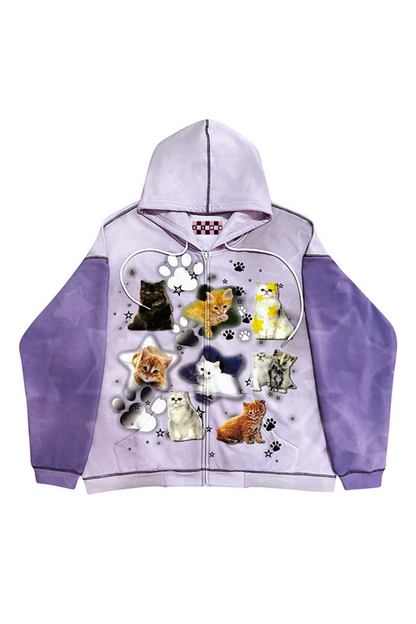 Buntes Sweatshirt Spray Cat Art