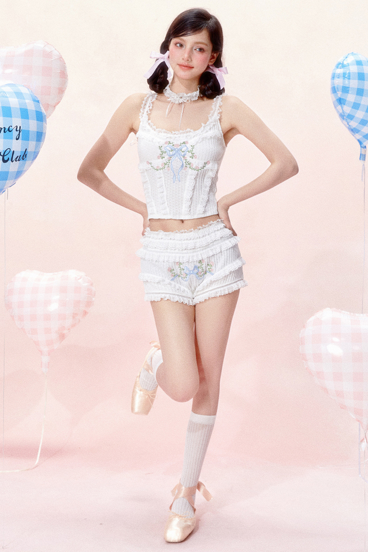 Design Korsett Schleife Süße Spitze Top