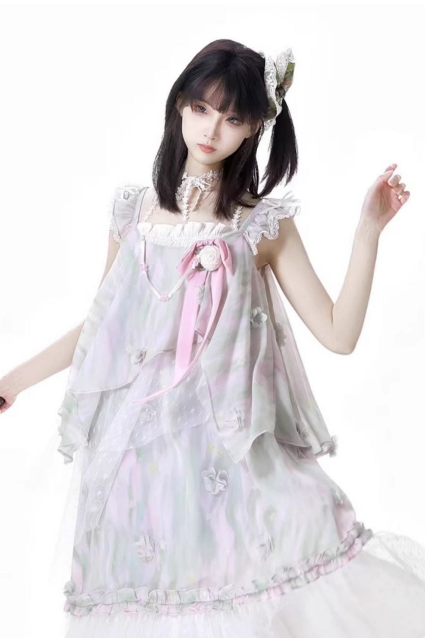 ショートパンツ + ブリス フローラル ノースリーブ トップ ドレス