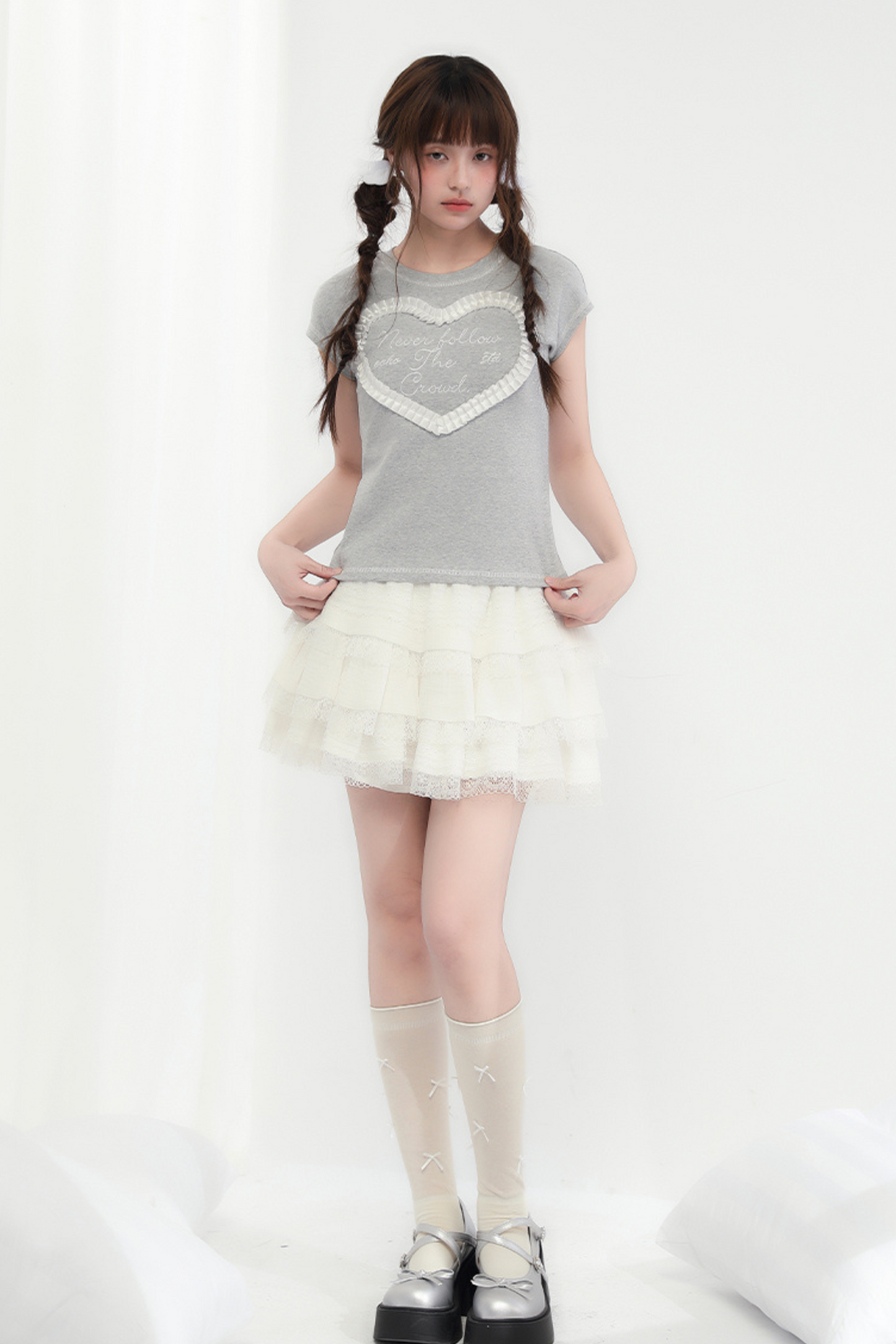 Rock Flare Weiß Süße Spitze