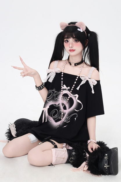 Sweet Top One Bow Shoulder