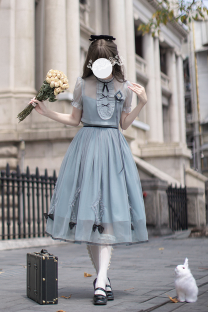 ブローチドレス ノスタルジックリボントップ + 旅するアリスアウター