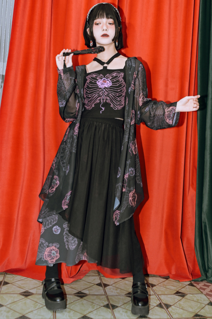 シャツ サンフラワーボーン フード付きシフォン