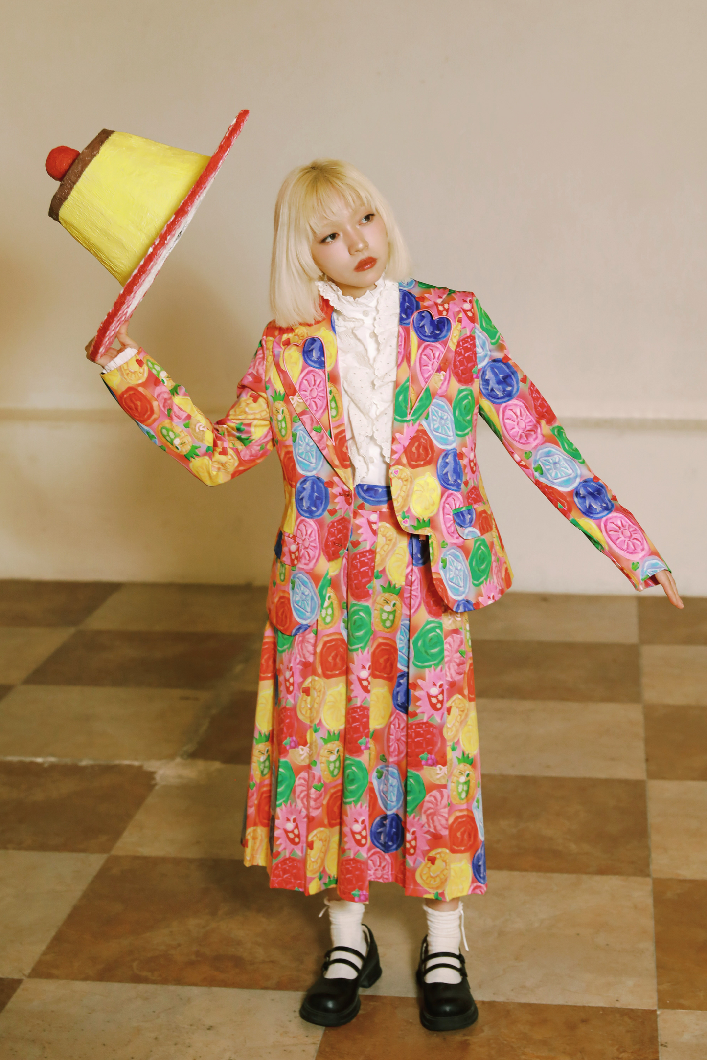 ジャケットy2k + 襟付きスカートファンタジー