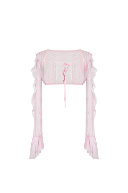 ショート丈のフレンチシアーカーディガン