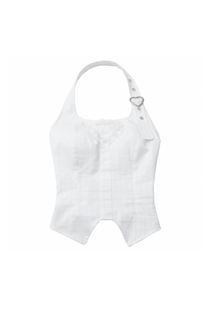 Neckholder-Rock mit Berry Cake-Band, French + Camisole-Top