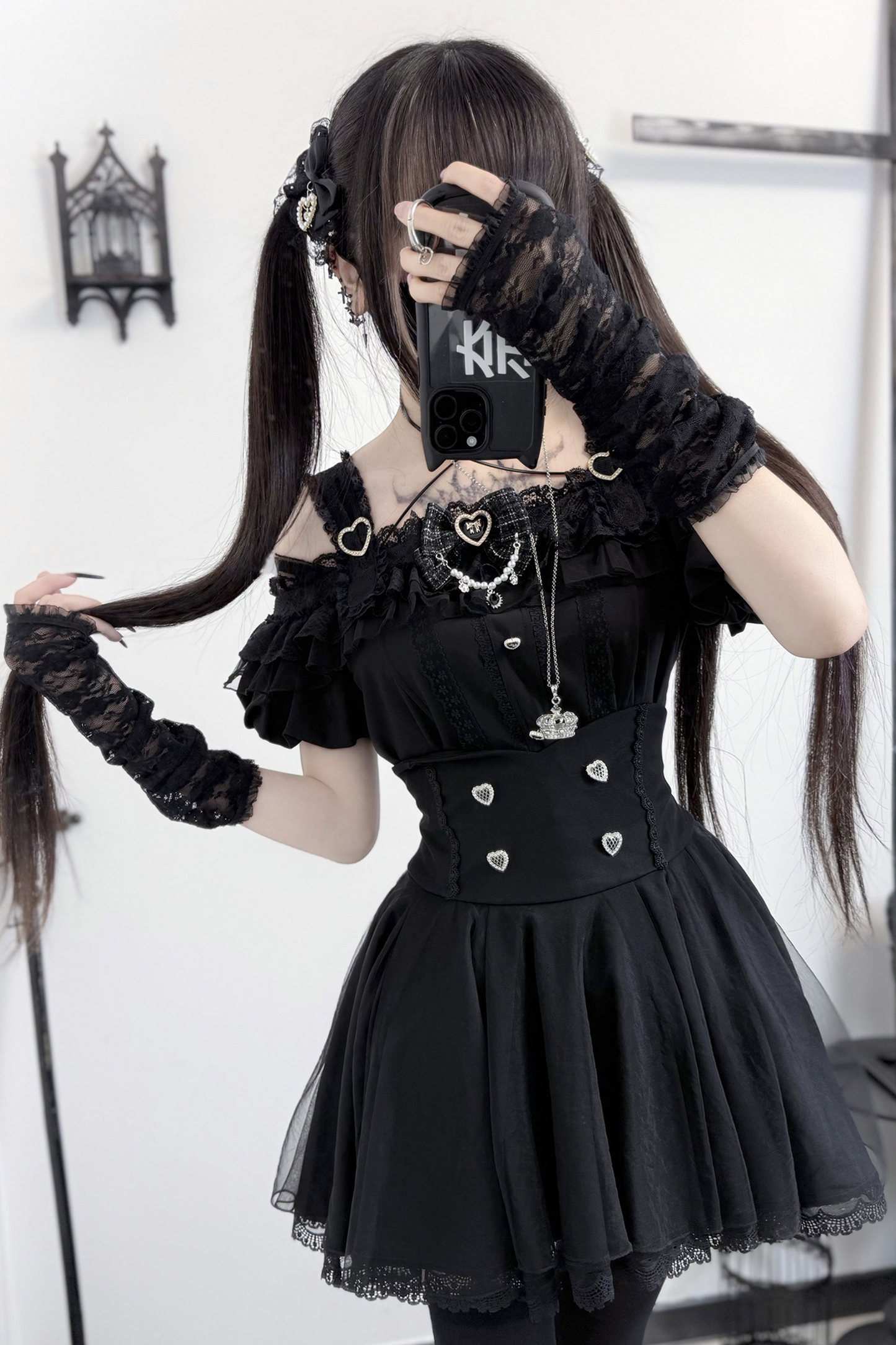 オフショルダーマインフレア+スカートリボン予約トップス