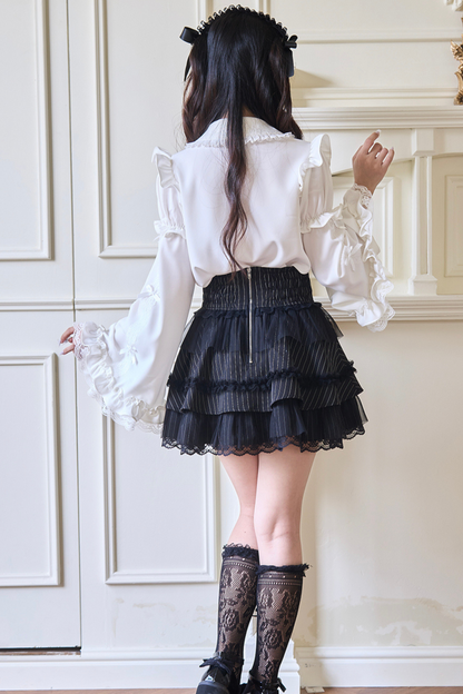 Sleeve Wide Blouse Gothic Lace