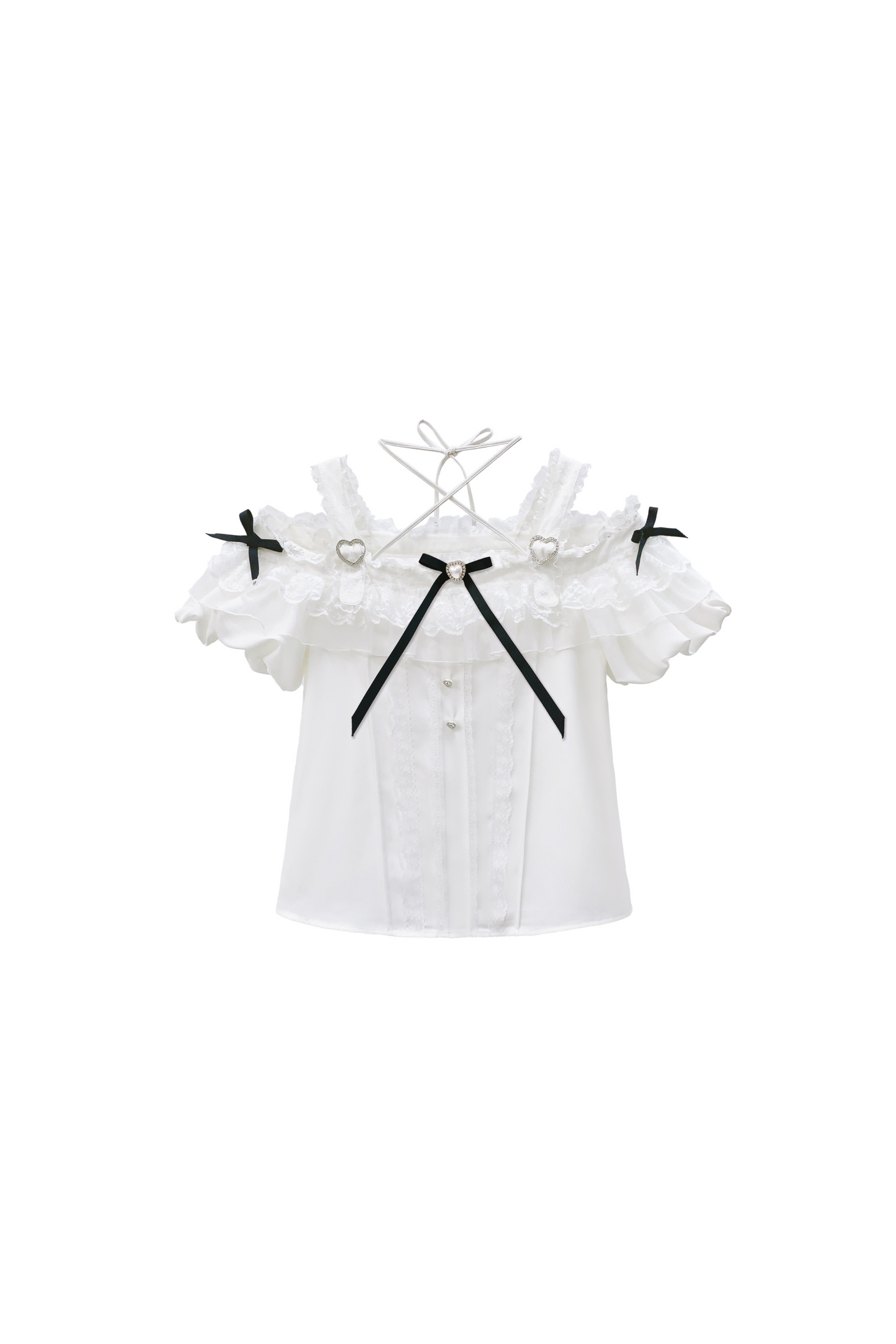 Band + Bluse Rock Produkt Süße Große Mine Bogen Reservierung Taille Hohe