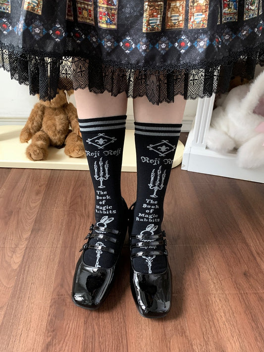 8 Lolita Calf Pattern Candle Colors Bunny and Socks