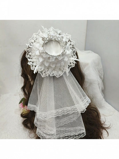 White Lolita Mini Hat Veil