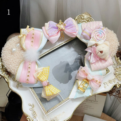 4 Bären süße Optionen Ohren Details Bowknot Lolita KC