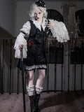 Black Fashion Cuffs Ouji White Shorts Lace Lolita Trimming