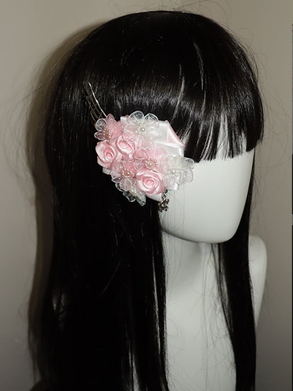 Perlen Design PinkWhite Haarspangen Skelett Charm Floral Flügel und verziert