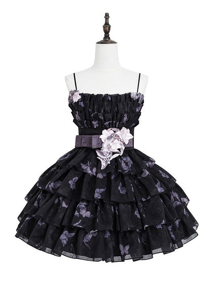 Violet Sweetheart Floral Stitched Layered JSK Gown - Yimu Walnut