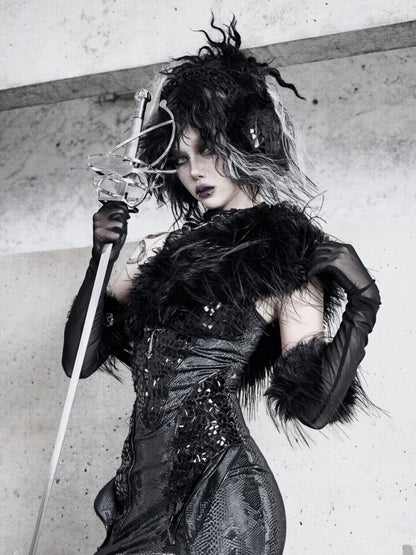 ブラックファンクスファーショール