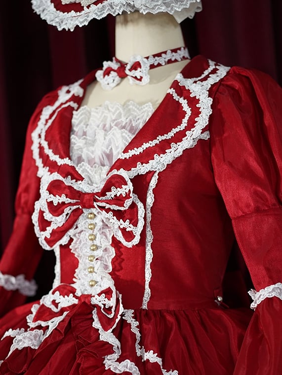 赤/緑の蝶結びチョーカー