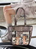 with Accent Bag Ita Tote Belt Crinkled Color Metallic