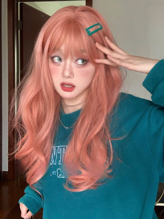 ウェーブピンクの65cmエアバングス（ウィッグ付き）