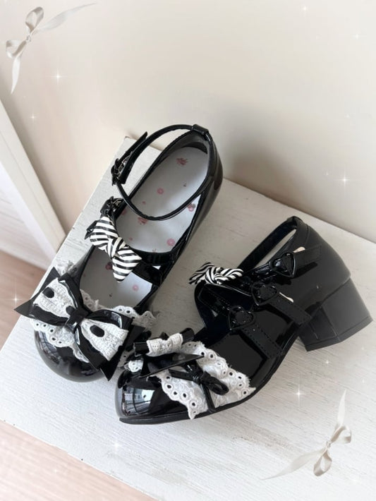 Janes - Crisscross with Mary Lolita PU Sweet Design Black