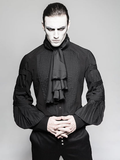 with Necktie Gentleman Shirt Black Steampunk