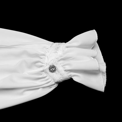 Shirt Pullover Men's Gothic White Glamorous