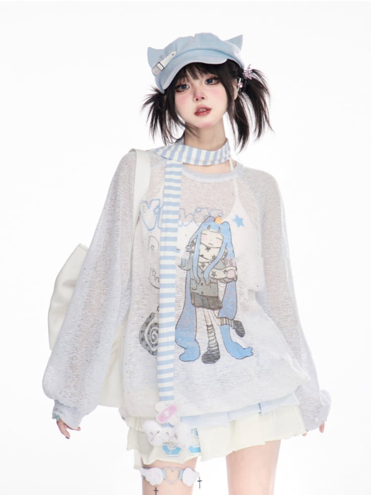 ウエストバンドブルーミニとホワイトウエストポイントカラーブロックティアードデザインスカート