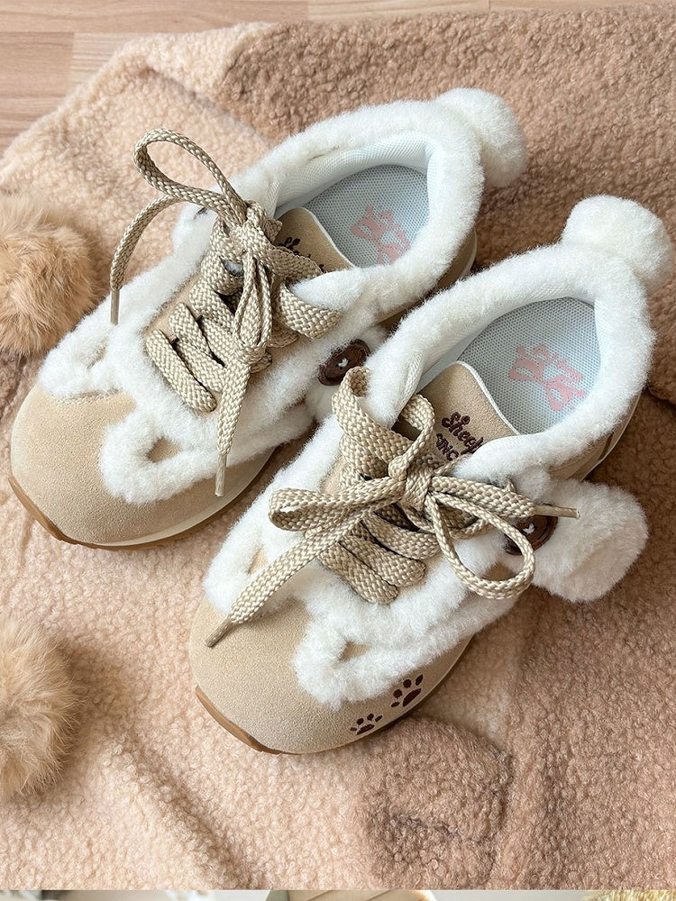 Shoes Stitching Khaki Dog Lolita for Paw with