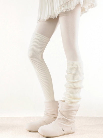 Slouchy Ribbed Open-Toe Leg Warmers - Kawaii Fairy Kei & Lolita Accessory, 4 Colors