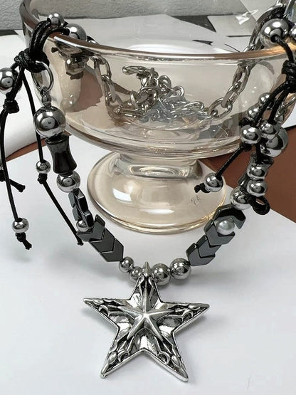 Punk Star Pendant Chain Necklace - Kiwi Store