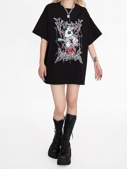 ポップパンク ブラックバニー オーバーサイズ Tシャツ