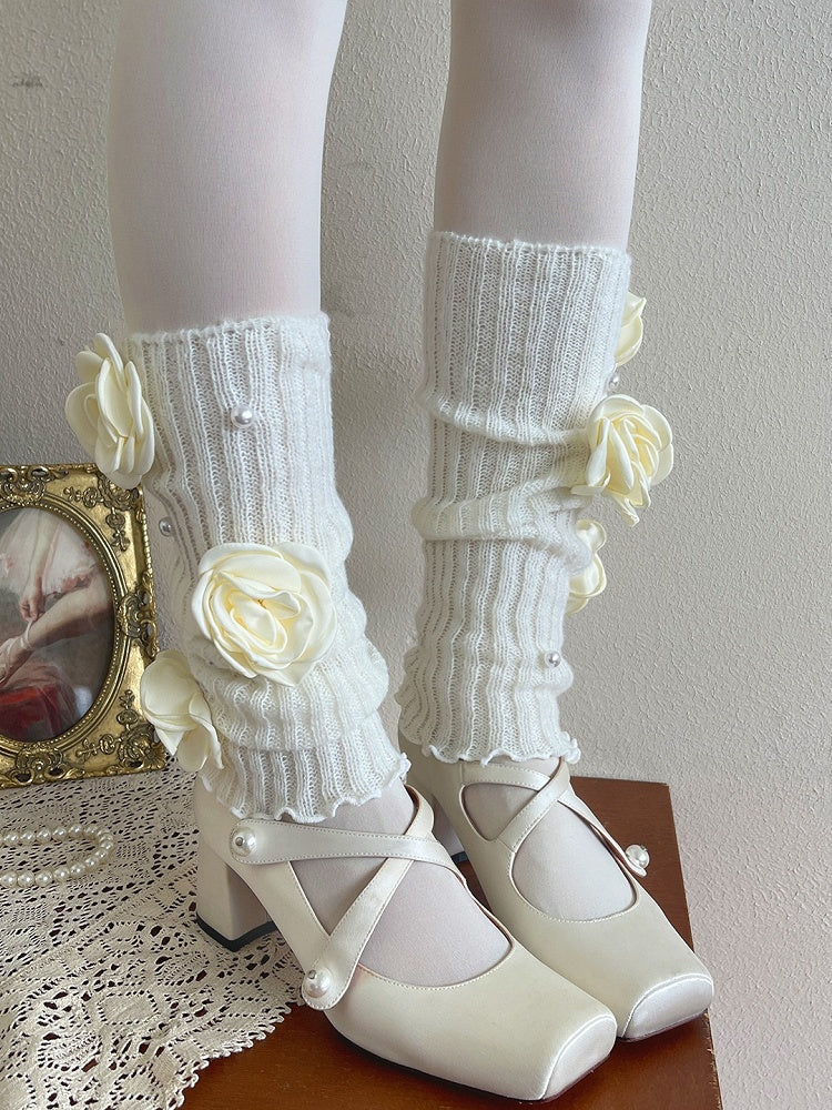Leg Decorations and with Bead Warmers Camellia White
