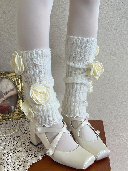 Leg Decorations and with Bead Warmers Camellia White