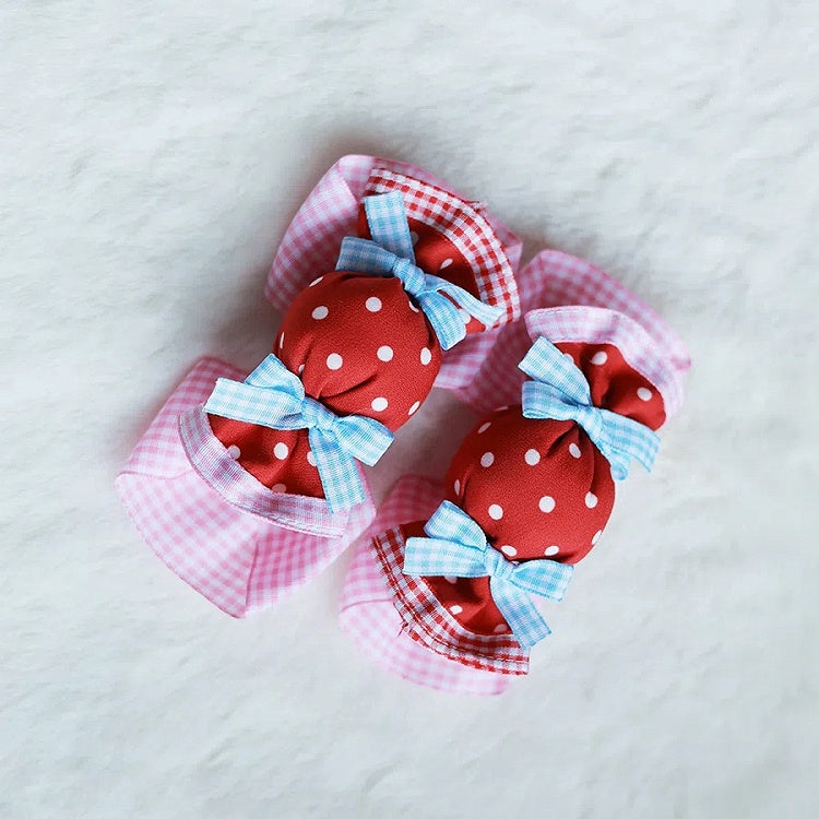 / Yellow Red Black Padded Candy Hairclip